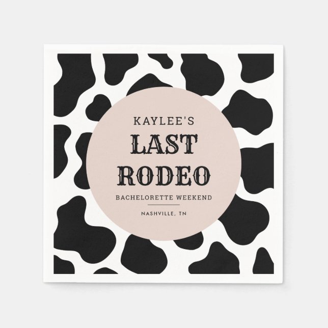 Last Rodeo Cowgirl Bachelorette Weekend Party Napkins (Front)