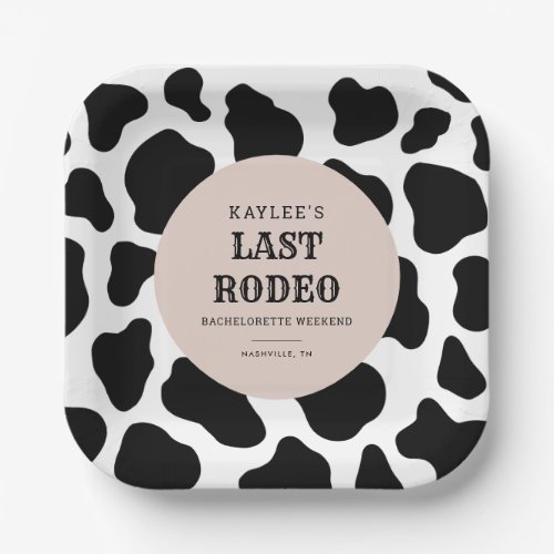 Last Rodeo Cowgirl Bachelorette Weekend Party Pape Paper Plates
