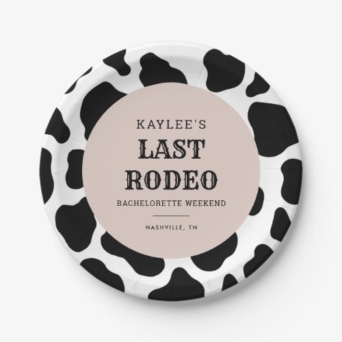 Last Rodeo Cowgirl Bachelorette Weekend Party Paper Plates