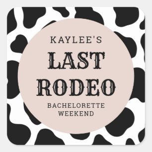 Last Rodeo Cowgirl Bachelorette Weekend Party Square Sticker