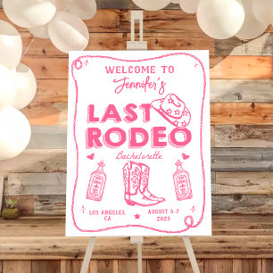 Last Rodeo Cowgirl Bachelorette Weekend Welcome Foam Board