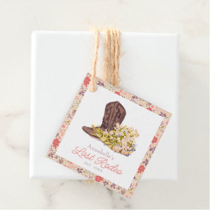 Last Rodeo Cowgirl Boot Floral Bachelorette Favor Tags
