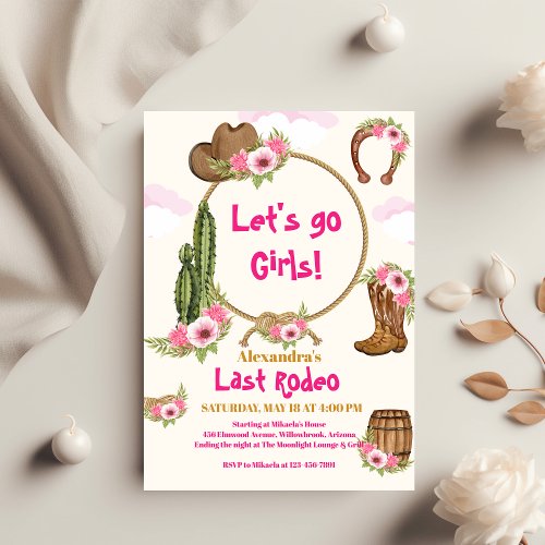 Last Rodeo Cowgirl  Bridal Shower  Invitation