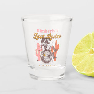 Last Rodeo Cowgirl Retro Disco Bachelorette Party Shot Glass