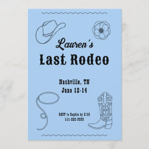 Last Rodeo Cowgirl Western Bachelorette Invitation