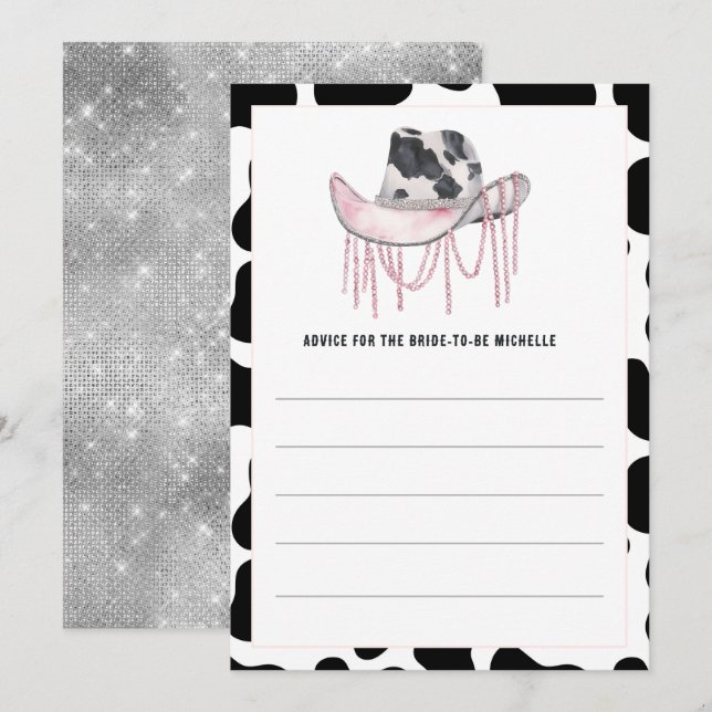 Last Rodeo Disco Cowgirl Bachelorette Advice Card (Front/Back)