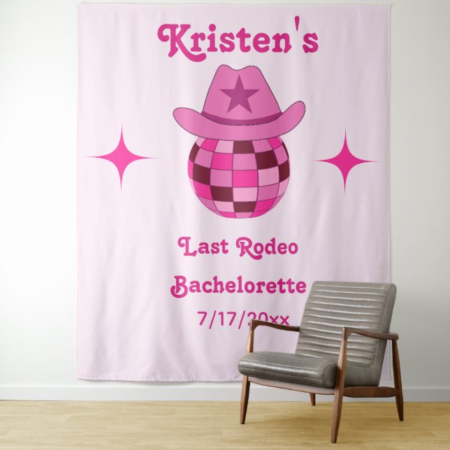 Last Rodeo Disco Cowgirl Bachelorette Backdrop (In Situ)
