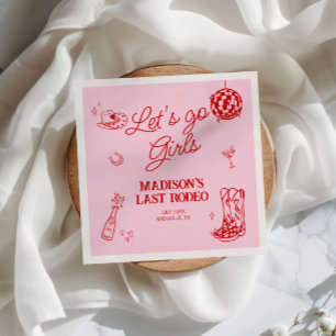 Last Rodeo Disco Cowgirl Bachelorette Napkins