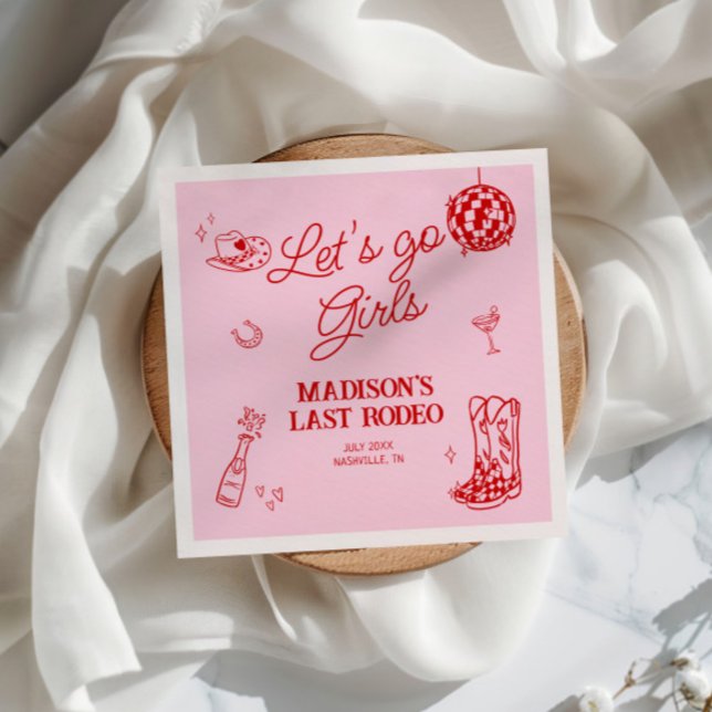 Last Rodeo Disco Cowgirl Bachelorette Napkins (Creator Uploaded)