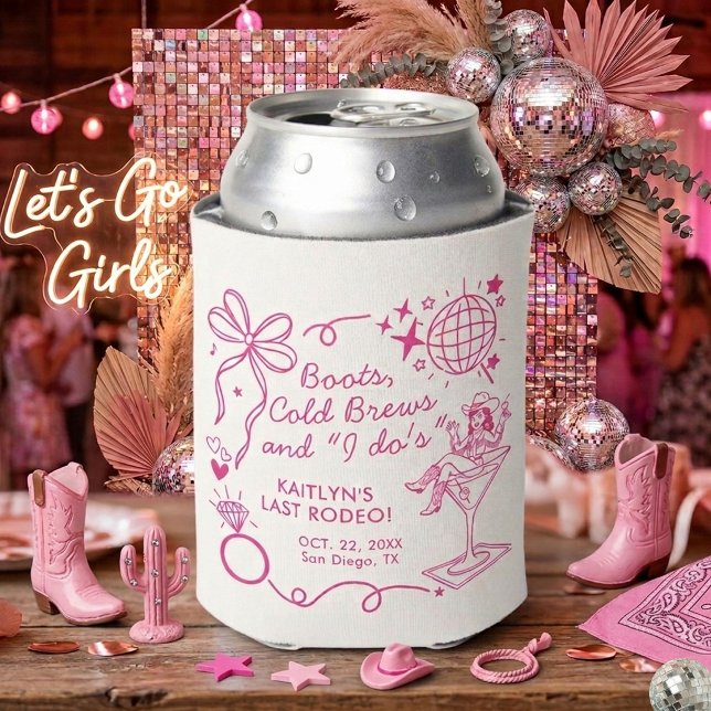 Last Rodeo Disco Cowgirl Bachelorette Party Can Cooler (Creator Uploaded)