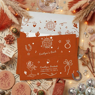 Last Rodeo Disco Cowgirl Bachelorette Party Envelope