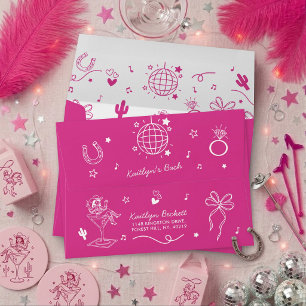 Last Rodeo Disco Cowgirl Bachelorette Party Envelope