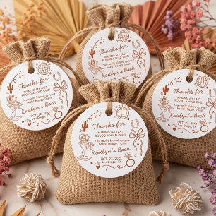 Last Rodeo Disco Cowgirl Bachelorette Party Favor Tags