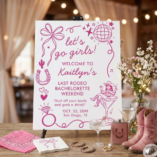 Last Rodeo Disco Cowgirl Bachelorette Party Foam Board