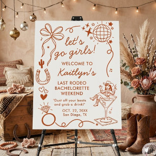 Last Rodeo Disco Cowgirl Bachelorette Party Foam Board