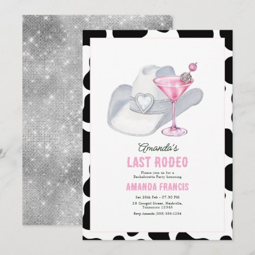 Last Rodeo Disco Cowgirl Bachelorette Party Invitation