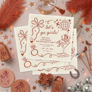 Last Rodeo Disco Cowgirl Bachelorette Party Napkins