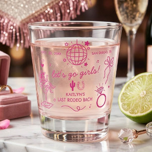Last Rodeo Disco Cowgirl Bachelorette Party Shot Glass