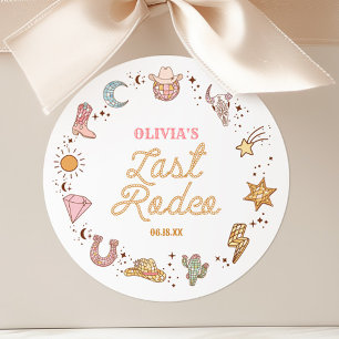Last Rodeo Disco Cowgirl Bachelorette Weekend Classic Round Sticker