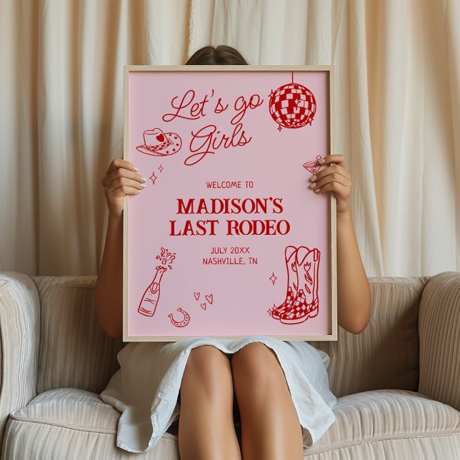 Last Rodeo Disco Cowgirl Bachelorette Welcome Poster (Creator Uploaded)