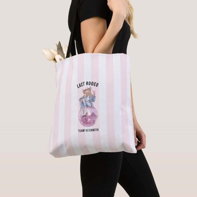 Last Rodeo Disco Cowgirl Bride Tribe Tote Bag (Close Up)