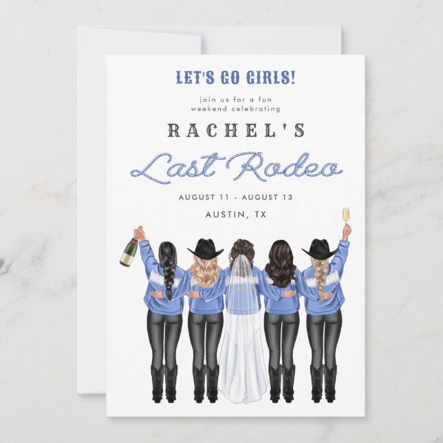 Last Rodeo Girls in Denim Invitation (Front)