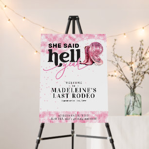 Last Rodeo Hell Yeah Cowgirl Bachelorette Itinerar Foam Board
