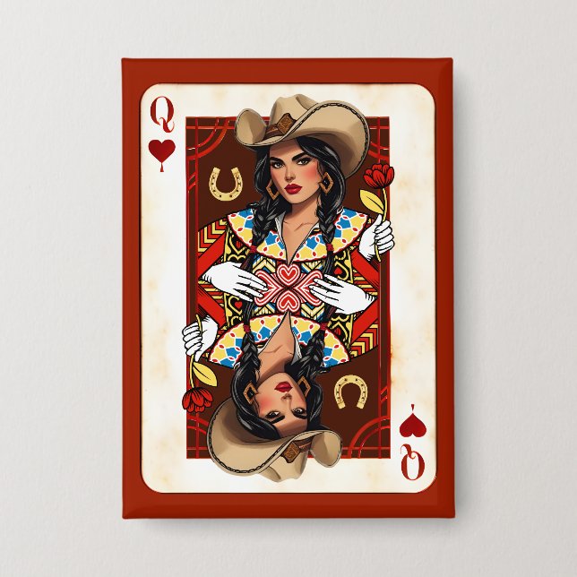 Last Rodeo Midwest Queen of Hearts Card Button (Front)