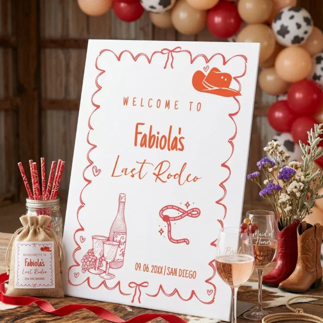 Last Rodeo Narshivlle Bachelorette Welcome sign | Zazzle