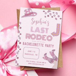 Last Rodeo Nash Bash Nashville Bachelorette Party Invitation