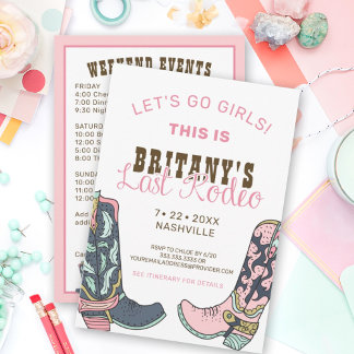 Last Rodeo Nashville Bachelorette Weekend Party Invitation