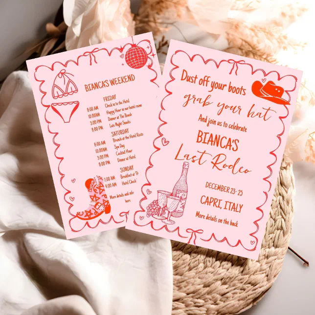 Last rodeo Nashville Bachelorette Weekend Party Invitation | Zazzle