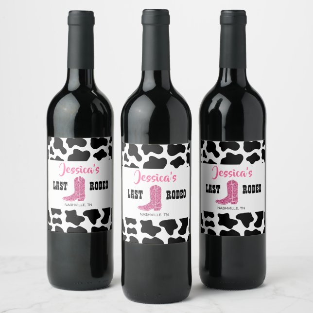 Last Rodeo Personalized  Wine Label (Bottles)