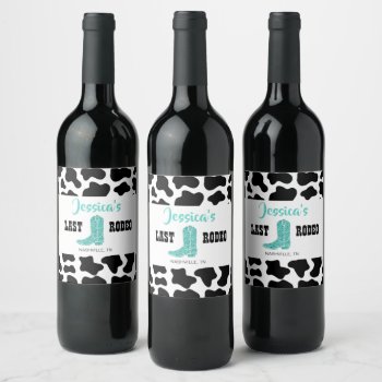 Last Rodeo Personalized  Wine Label by coffeecatdesigns at Zazzle