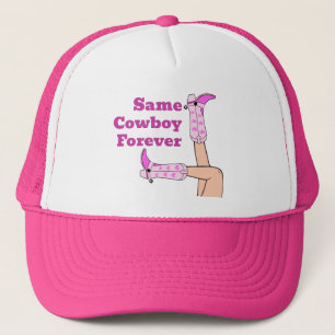 Last Rodeo Pink Bridal Shower Same Cowboy Forever Trucker Hat
