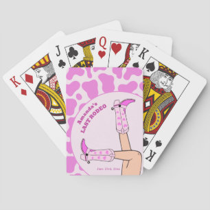 Last Rodeo Pink Cowgirl Bridal Shower Party Poker Cards