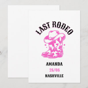 last rodeo pink cowgirl invitation