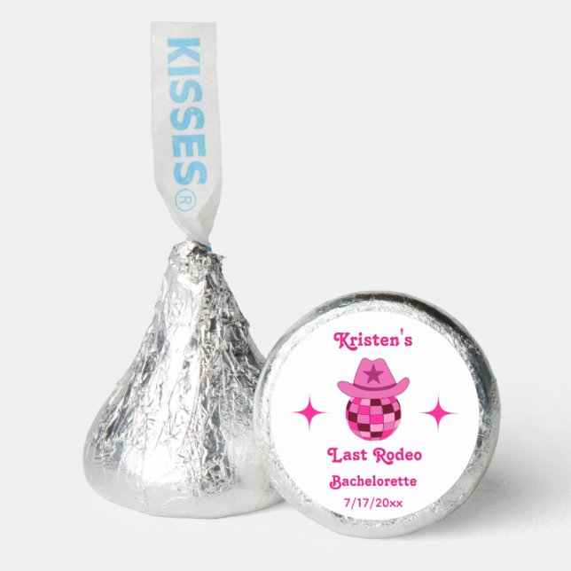 Last Rodeo Pink Disco Cowgirl Bachelorette  Hershey®'s Kisses® (Front)