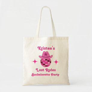 Last Rodeo Pink Disco Cowgirl Bachelorette Party Tote Bag