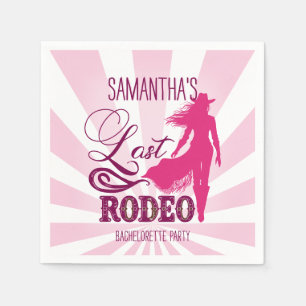 Last Rodeo Pink Red Cowgirl Nash Bash Bachelorette Napkins