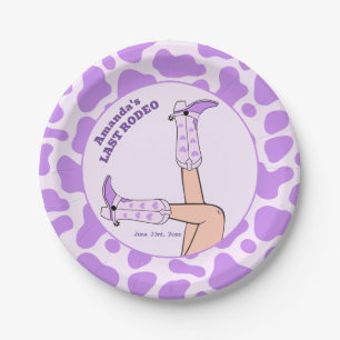 Last Rodeo Purple Cowgirl Bridal Shower Party Paper Plates