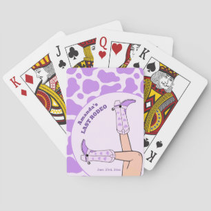 Last Rodeo Purple Cowgirl Bridal Shower Party Poker Cards