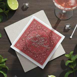 Last Rodeo Red Western Bachelorette Napkins