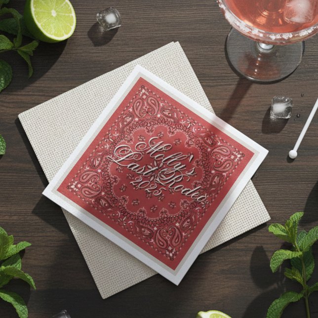 Last Rodeo Red Western Bachelorette Napkins (Last Rodeo Red Western Bachelorette Napkins)
