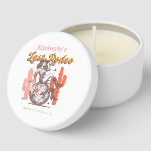 Last Rodeo Retro Cowgirl Disco Ball Bachelorette Mini Candle Favors