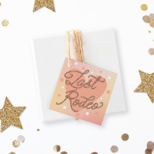 Last Rodeo Retro Western Sweet Heart Bridal Shower Favor Tags