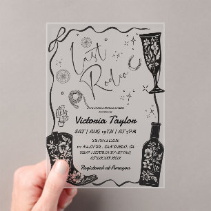 Last Rodeo Western Bridal Shower Acrylic Invitations