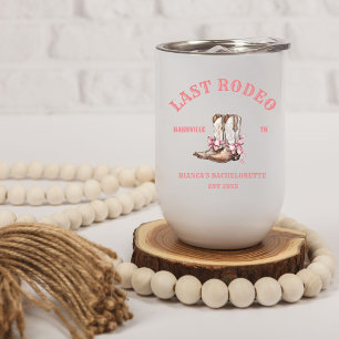 Last Rodeo Western Coquette boots Bachelorette  Thermal Wine Tumbler