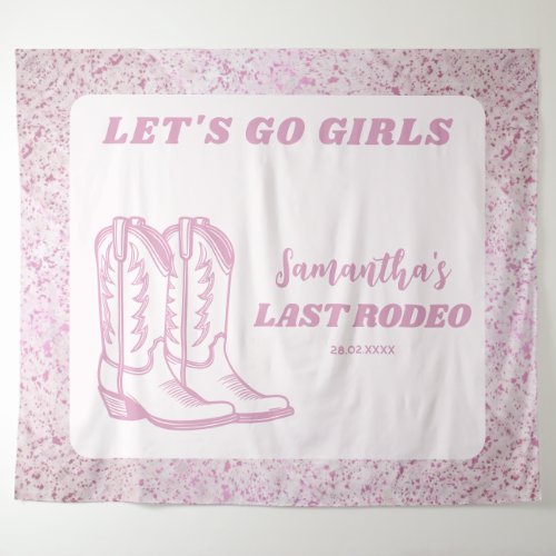 Last Rodeo Western Cowgirl Bachelorette Party Tapestry