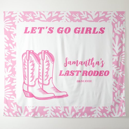 Last Rodeo Western Cowgirl Bachelorette Party Tapestry